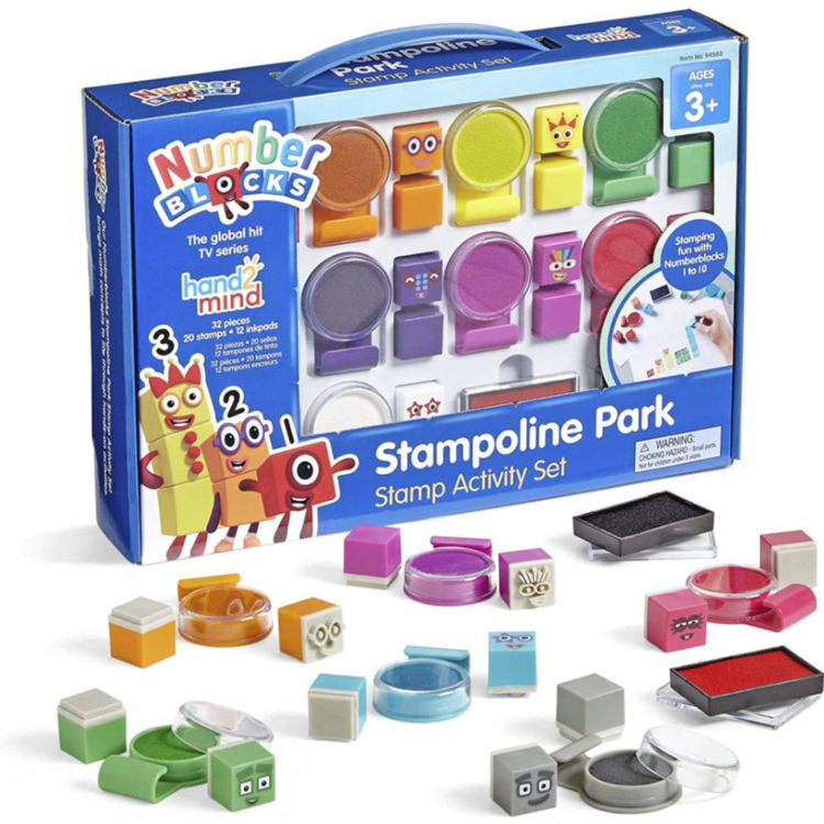 Imagen de Stampoline Park -Numberblocks. Sellos con tintas de colores