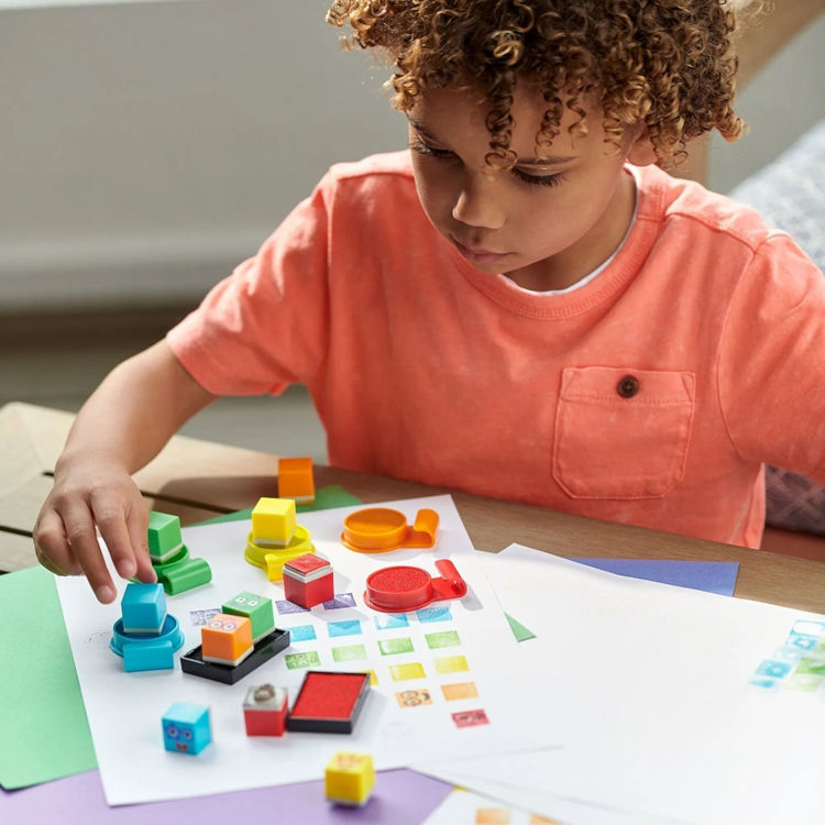 Imagen de Stampoline Park -Numberblocks. Sellos con tintas de colores