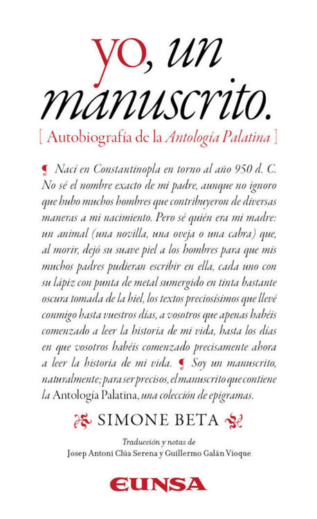 Imagen de Yo, un manuscrito. (Autobiografía de la Antología Palatina)