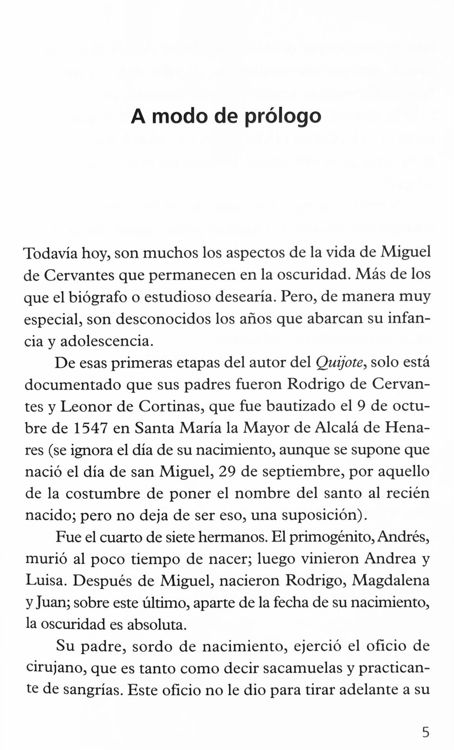 Imagen de Miguel de Cervantes: El insigne hidalgo. Biografía joven