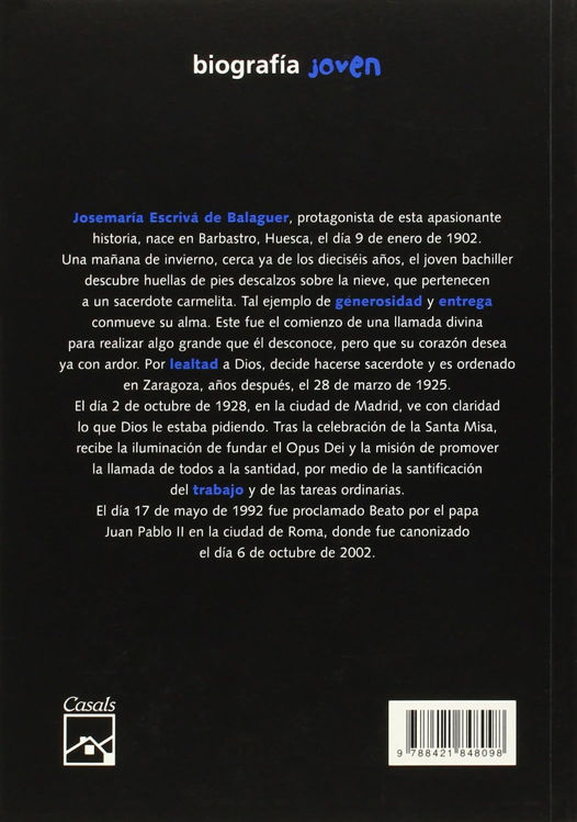 Imagen de La aventura de ser santo: Josemaría Escrivá de Balaguer. Biografía joven